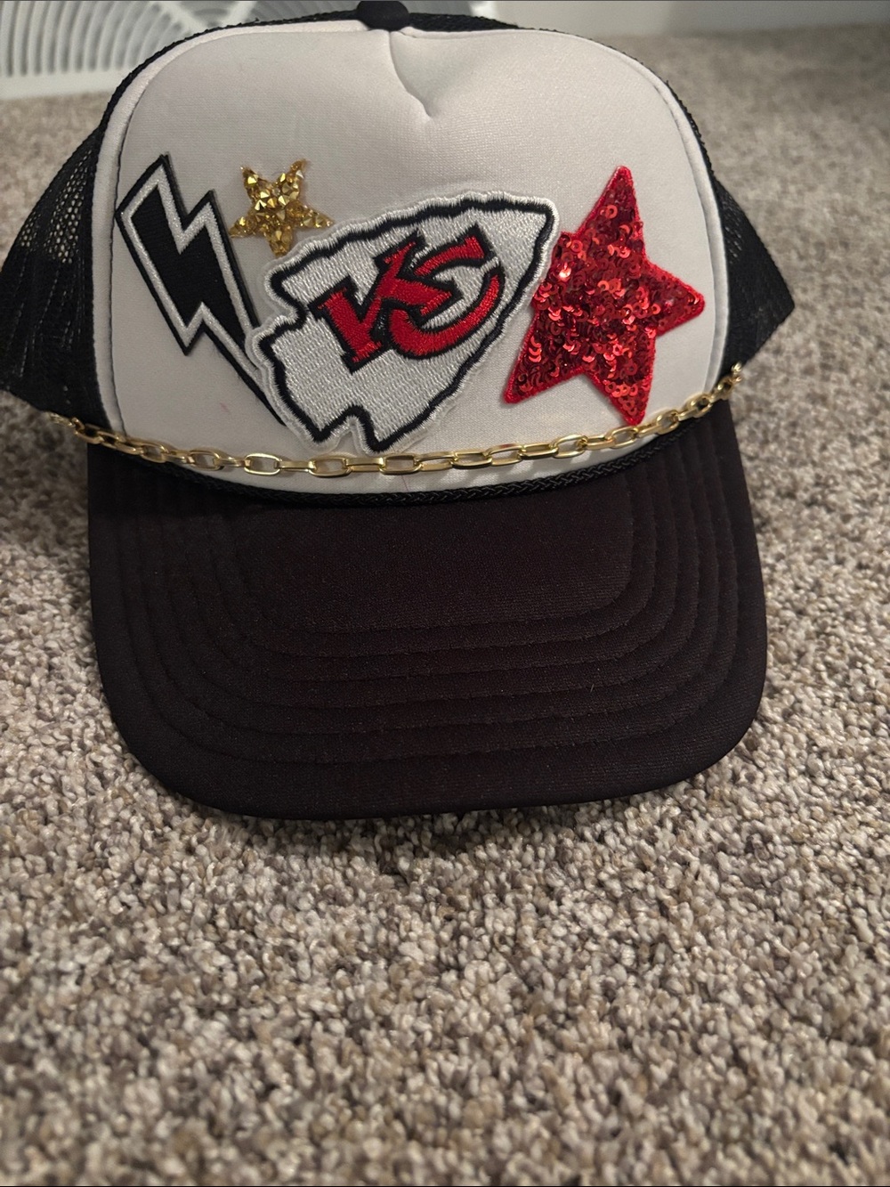 Kansas City Chiefs Patch Trucker Hat with Red Sequin Star